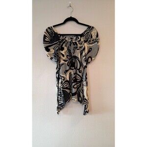 VINTAGE One Papaya Hawaiian Print Women's Blouse